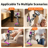 Metal Stable Hair Dryer Stand,Hands Free Blow Dryer Stand With Height & Angle Adjustable,Wall Mounted & Countertop Hairdryer Holder For Bathroom Bedroom Vanity,Compatible With 99% Hairdryers（Large）
