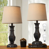 ROTTOGOON Dimmable Table Lamps Set of 2, Rustic Farmhouse Table Lamps for Living Room Bedroom, Bedside Desk Lamps for end Tables, Touch Lamps for nightstand, 9W Bulbs Included, 22", Black