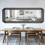 DAOYIJIAJU Full Length Mirror with Geometric Metal Frame, 67"x26" Art Deco Wall Mirror, Large Rectangle Accent Mirrors for Entryway Hallway Living Room Cloakroom, Horizontal or Vertical Hanging