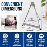 U.S. Art Supply 15" High Aluminum Tabletop Display Easel for Painting