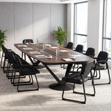 GIANTEX Waiting Room Guest Chairs Set of 8, Leather Office Reception Chairs with Padded Armrests, Sled Base, Metal Frame, Stationary Side Chairs No Wheels for Conference Meeting Lobby Home, Black