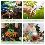 10-Piece Heavy Duty Garden Tool Set for Women, Rust-Proof Gardening Hand Tools with Durable Garden Tools Organizer Handbag