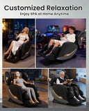 Massage Chair Full Body Zero Gravity Shiatsu Recliner Back Massage Chair with Heating, 10 Roller Nodes, Airbags, Footrest, 5 Auto Modes, Bluetooth Speaker, Screen Controller, Easy Assembly, Black