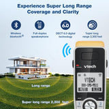 3 Super Long Range 3 Handset DECT 6.0 Cordless Phone for Home with Expandable to 12 HS VTech