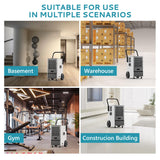 EUHOMY 160 Pints Commercial Dehumidifier for Basement,Large Dehumidifier for Basement With Drain Hose,Timer and 4 Wheels,Industrial Dehumidifiers for Flood Repair,Drying Basement,Warehouse and Factory