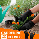 72 Pairs Gardening Work Gloves Bulk Rubber Coated Glove for Men Women Large Gardening Gloves Black Construction Gloves