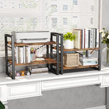 Bookshelf, Dorm Desk Hutch, Desk Shelf Organizer, 4 Tier Stackable Bookcase, Adjustable