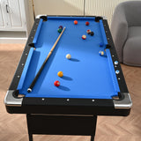 KEIKI 5.3FT Foldable Pool Table for Small Spaces, Portable Billiards Table with Cue Sticks & Balls, Indoor Game Table for Home, Blue & Black