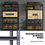 ZEUKMXOO Garage Shelving, 2400 LBS Metal Storage Shelves, 12" x 28'' x 60'' Heavy Duty Shelf, Adjustable Shelving Rack, Standing Shelf Units, Shelves for Garage Storage