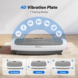 MERACH Vibration Plate Exercise Machine, 3D & 4D Vibration Plate for Lymphatic Drainage Weight Loss with 2 Tension Ropes, Whole Body Vibration Platform