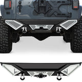 OEDRO Rear Bumper Combo Compatible with 2007-2018 Jeep Wrangler JK & Unlimited JKU (2/4 Doors), Off Road Full Width with Hitch Receiver & D-Rings & Paintable Armor