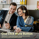 Earbay 5.3 Bluetooth Headset with USB Dongle & Noise Canceling Mic, Wireless Headset with Mic for Work, 50Hrs Playtime Wireless Headphones with Charge Dock & Mic Mute, for PC/Laptop/Phone/Teams/Zoom