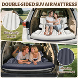 Chsuiwe SUV Air Mattress, Thickened Car Air Mattress with Electric Pump, Air Mattress for SUVs with 2 Pillows, Flocking Inflatable Bed for Cars, car Bed for SUV Trunk, Camping Road Trip (Gray)