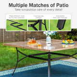 PHI VILLA 9 Pcs Outdoor Dining Set& 57.5" Wood-Like Table