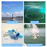 Casting Fishing Net for Bait Trap Fish, Throw Nets with Zinc Sinker Weights for Freshwater & Salt Water (1/2 Inch Mesh Size) BalanZze