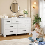 IDEALHOUSE Dresser for Bedroom with 7 Drawers, Storage Chest of Drawers with Metal Handle, Wooden Dresser Organizer for Living Room,Closet,Entryway,Nursery