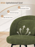 LUE BONA 26''H Swivel Bar Stools Set of 4, Counter Height Bar Stools with Backs, Lumbar Pillow and Black Metal Frames, Upholstered Modern Barstools for Kitchen Island, Chenille Farbic, Green