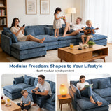 Redlife 113" Modular Sectional 3-Seater Sofa with 2 Ottomans