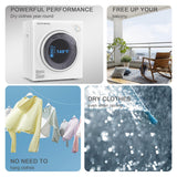 Elevon 1500W Portable Clothes Dryer, 3.5 cu.ft Electric Drying Machine for Laundry with Steel Tub for Apartment, Dorms, Compact Dryer for Small Space, Black/White