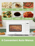 COMFEE CMO-C20M1WH Retro Microwave with 11 power levels, Fast Multi-stage Cooking, Turntable Reset Function Kitchen Timer, Speedy Cooking， Weight/Time Defrost, Memory function, Children Lock, 700W