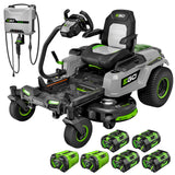 EGO POWER+ Z6 Zero Turn Riding Lawn Mower, 42" Deck, Includes (2) 56V 10.0Ah and (4) 56V 6.0Ah Batteries and 800W Charger - ZT4215S