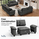PHI VILLA 3-Piece Modular Sectional Cloud Couch and 2 Loveseats Sofa Set