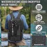 LIWSHWZ Fishing Tackle Backpack with Rod Holders,20L Lightweight Fishing Bag Storage Tackle Box Backpack for 3600 or 3700 Trays,Water Resistant Tackle Bag with Four Pockets (8.66” x 5.90” x17.52”)