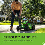 Greenworks 40V 20" Brushless Push Mower, 4.0Ah Battery (Aluminum Handles + Light)