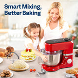 VIVOHOME Stand Mixer with Fermentation, One-Touch Presets Electric Dough Mixer with 6 Qt Bowl, Kitchen Standing Mixer for Baking, Red