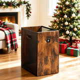 FANTERSI Office Trash Can 4.5 Gallon, Metal Mesh and Wood Combination Small Garbage Can, Rectangular Waste Basket with Handle, Industrial Trashcan for Home Office, Bedroom, Living Room