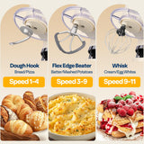 VIVOHOME Stand Mixer with Fermentation, One-Touch Presets Electric Dough Mixer with 6 Qt Bowl, Kitchen Standing Mixer for Baking, White