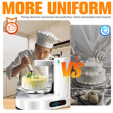 Cake Decorating Machine 4–12 Inch Electric Cake Icing & Frosting Smoother with Adjustable Speed, 60–320 RPM, Beveled Scraper, Dual Rotation, Low Noise 200W 110V Stainless Steel, 45LB Capacity