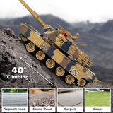 Supdex 1/24 RC Battle Tank Set, Remote Control USA M1A2 and Ger Leopard II Army Toy That Shoots for Kids and Adults, 2.4G Tank Model Toy for Boys Age 6+ Year Old with Sound Effects, Lights and Smoke