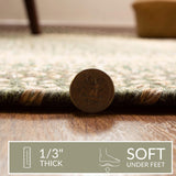 Super Area Rugs Large Braided Rugs 8X11 Farmhouse Kitchen Rug - Ridgewood Braided Rug for Living Room - Reversible - Indoor/Outdoor - Made in USA - Forest Green/Beige, 8' X 11' Oval