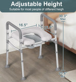 Raised Toilet Seat with Handles, 500lb Toilet Seat Riser HOMLAND