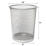 SHSYCER Silver Mesh Trash Cans 4 Gallon, 10Pack, Metal Wire Wastebaskets, Waste Basket Trash Can, Silver Mesh Trash Can for Office, Recycling Garbage Container Bin for Office, Home, Bedroom