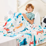 Wajade Airplane Blanket for Boys Soft Fleece Cute Aircraft Blanket for Couch Sofa Bedroom Fuzzy Flannel Blankets Birthday for Kids Boys 50"x60"