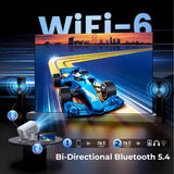 Native 1080P Smart Mini Projector with WiFi 6 Bluetooth 5.4, Full HD 4K Support Auto Focus&Keystone,Built-in Apps Android TV OS,Stereo Speakers,Portable Movie Projector for iPhone Home Outdoor WEMI X3