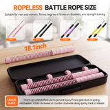 LunaHush Cordless Ropeless Battle Ropes for Home Gym, 3 Adjustable Resistance, Heavy Duty Strength Training Equipment for HIIT, Full Body Workout, Men & Women, Pink