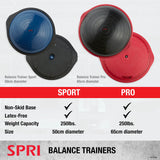 SPRI Balance Trainer Sport - Dome Shape Half-Exercise Ball with Non-Skid Base - For Balance Training, Strength Building, Toning, and Improved Flexibility - 50cm Diameter SPRI