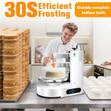 Cake Decorating Machine 4–12 Inch Electric Cake Icing & Frosting Smoother with Adjustable Speed, 60–320 RPM, Beveled Scraper, Dual Rotation, Low Noise 200W 110V Stainless Steel, 45LB Capacity