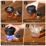 Electric Whiskey Smoker Kit, Rechargeable Cocktail Smoker Kit with 6 Wood Chips, Built-in Lighter, No Butane Needed (Black)