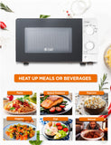Commercial Chef 0.6 Cu. Ft. Countertop Microwave Oven, Mechanical Dial Controls, 700W, Pull Handle Door, 6 Power Levels, CHM660W, White