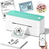 Phomemo Bluetooth Thermal Shipping Label Printer, 241BT Wireless Thermal Label Printer for Shipping Packages, Inkless Thermal Shipping Label Printer, Compatible with iPhone, Android, Green