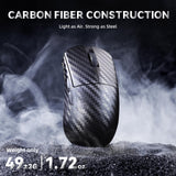 ATTACK SHARK R11 Ultra 8K Carbon Fiber Wireless Gaming Mouse,PAW3950MAX 42K DPI Sensor,49g Superlight Ergonomic Computer Mice with Tri-Mode,70M Switch Cloud Driver for Win/Mac/PC Gamer,Weave Black