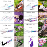 10PCS Purple Garden Tools Set & 11PCS Blue Gardening Gifts for Mom