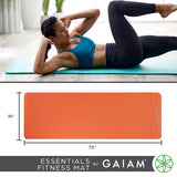 Gaiam Essentials Thick Yoga Mat Fitness & Exercise Mat with Easy-Cinch Carrier Strap, Purple, 72"L X 24"W X 2/5 Inch Thick, 10mm Gaiam
