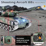 Supdex 1:18 RC Tank That Shoot BBS, 2.4G RUS T-90 Alloy Metal Remote Control Tank Model Toys, Army Toy with Smoke, Lights, Sound and Recoil,Military RC Vehicle for Adults and Kids 6+ Year Old