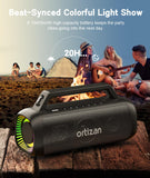Portable Bluetooth Speaker, 80W Peak, IPX7 Waterproof, Loud with HD Sound, DSP&Outdoor Bass, RGB Lights, Wireless Stereo Pairing, USB/TF/AUX Support - Ideal Boombox Subwoofer for Party/Camping/Beach Ortizan
