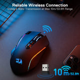Wireless Gamer Mouse w/Rapid Fire Key, 8 Macro Buttons, 45-Hour Reliable Power